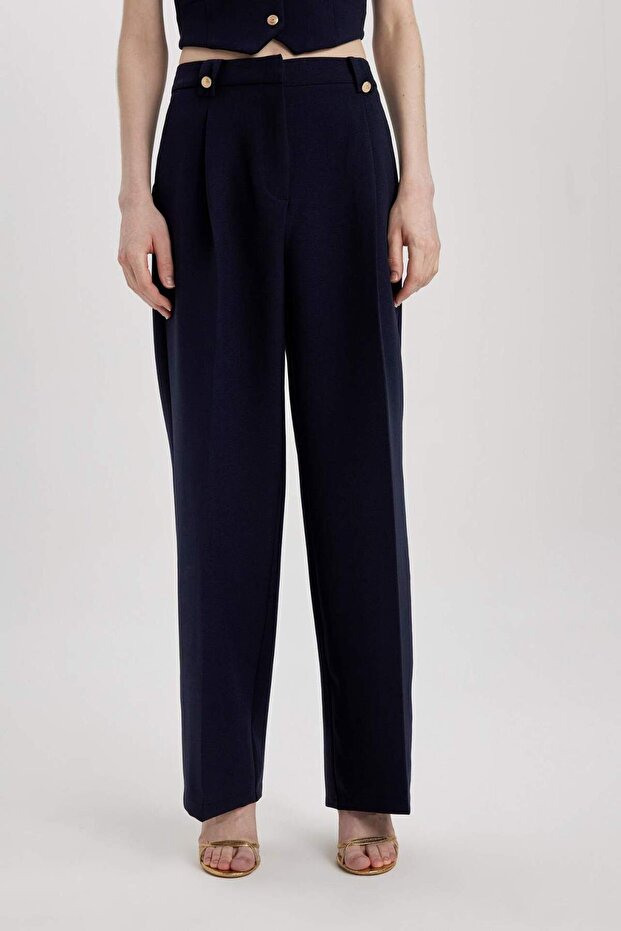 Wide Leg Wide Long Leg Trousers High Waist Pocket B9807Ax24Sp