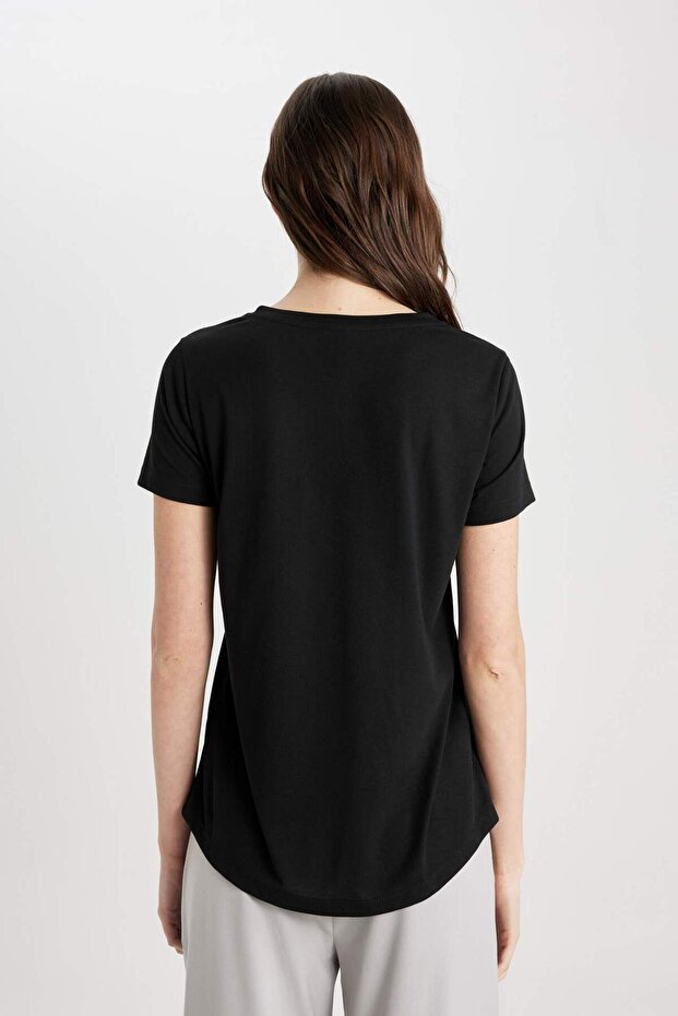 Regular Fit Bisiklet Yaka Baskılı Kısa Kollu Tişört C2110AX24SP - 6