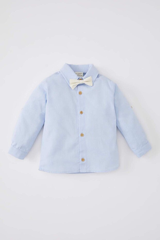 Baby Boy 2 Piece Set Oxford Long Sleeve Shirt Bow Tie B9244A524Sp