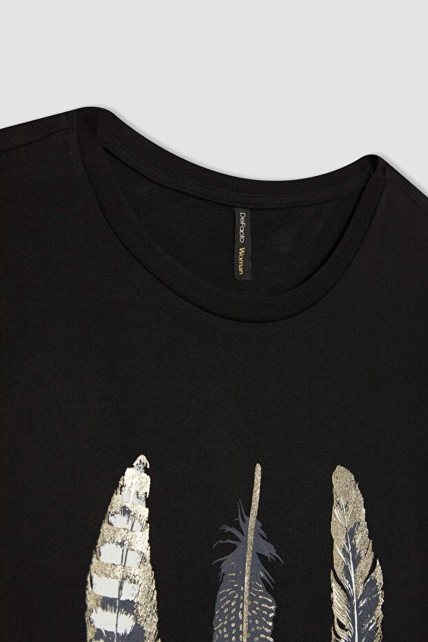 Regular Fit Bisiklet Yaka Baskılı Kısa Kollu Tişört C2110AX24SP - 8