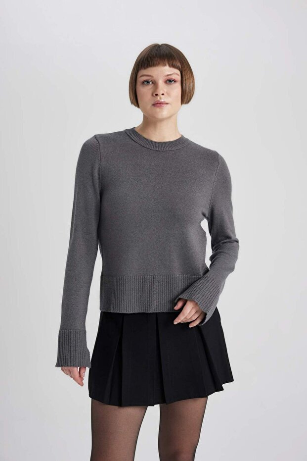 Regular Fit Strickpullover mit Rundhalsausschnitt C1886AX23WN - 3