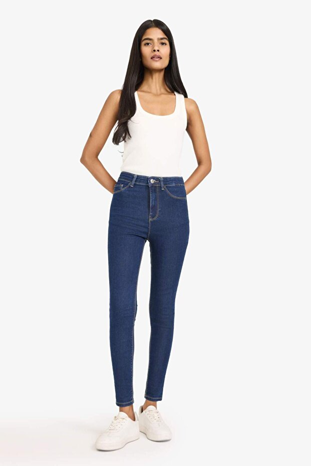 Jegging High-Waist Ankle-Length Slim Leg Jean Pants B7498ax24sp