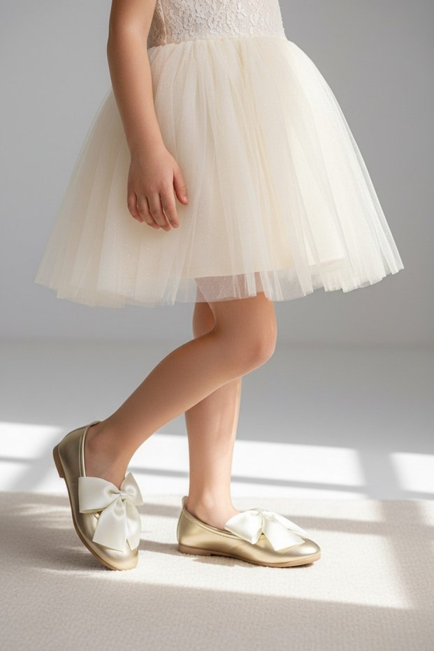 Girls' Bow-Tie Orthopedic Ka Non-Slip Sole Stylish Evening Dress Ballet Flats