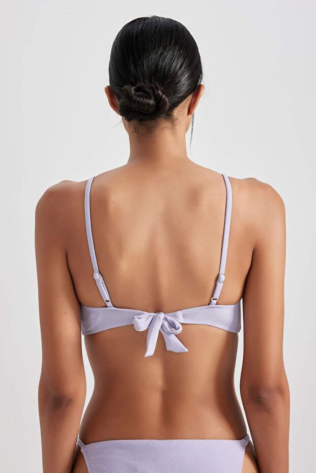 Regular Fıt Simli Kumaş Bikini Üstü B0382AX23HS - 5