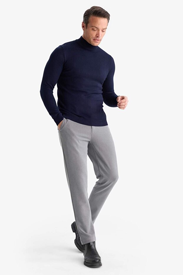 Slim Fit, eng anliegender Rollkragenpullover, Basic, einfarbig, Strickpullover R1127AZ23WN - 2