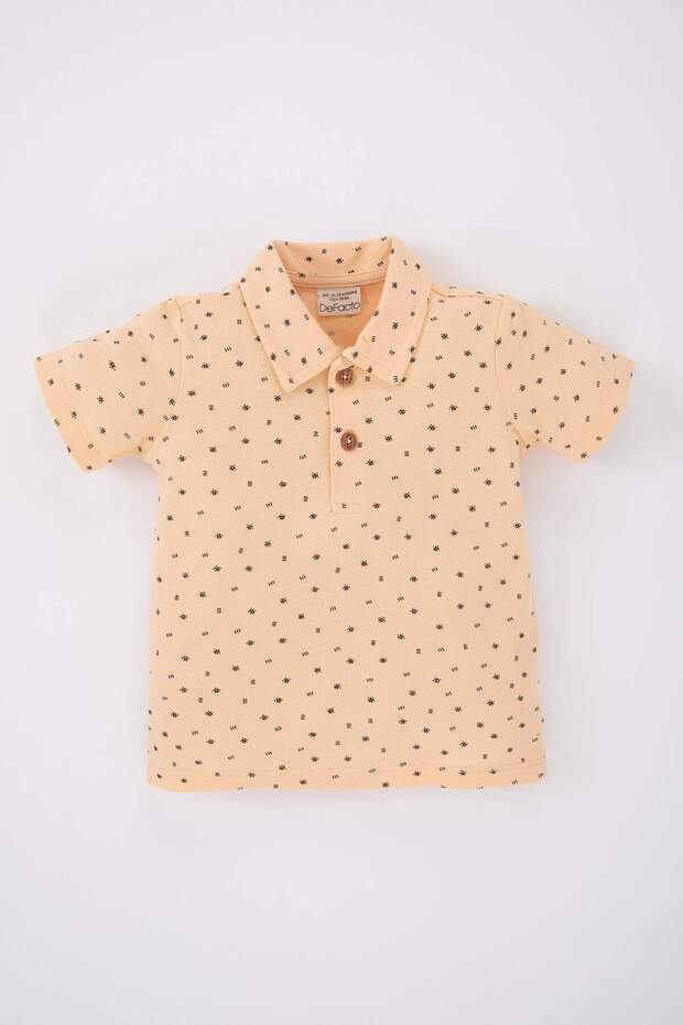 Baby Boy Printed Piqué Short Sleeve T-Shirt Z6835A223Sm