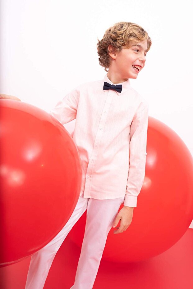 Boy's Polo Collar 2-Piece Long Sleeve Shirt Z5453A623Sm