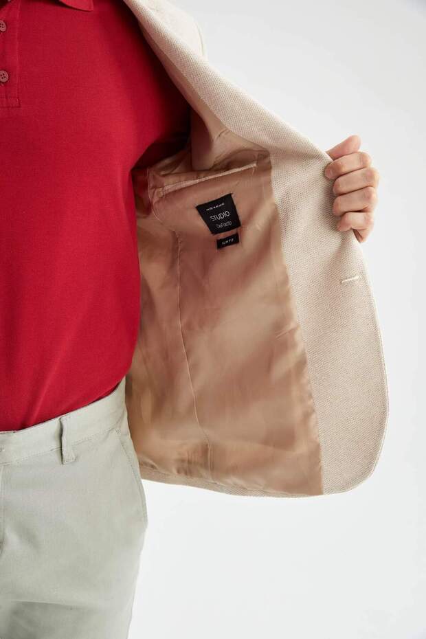 Slim Fit Lined Blazer Jacket X4977Az22Sm - 6