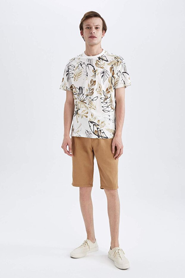 Regular Fit Waist Lace Bermuda Shorts R2057Az22Sm