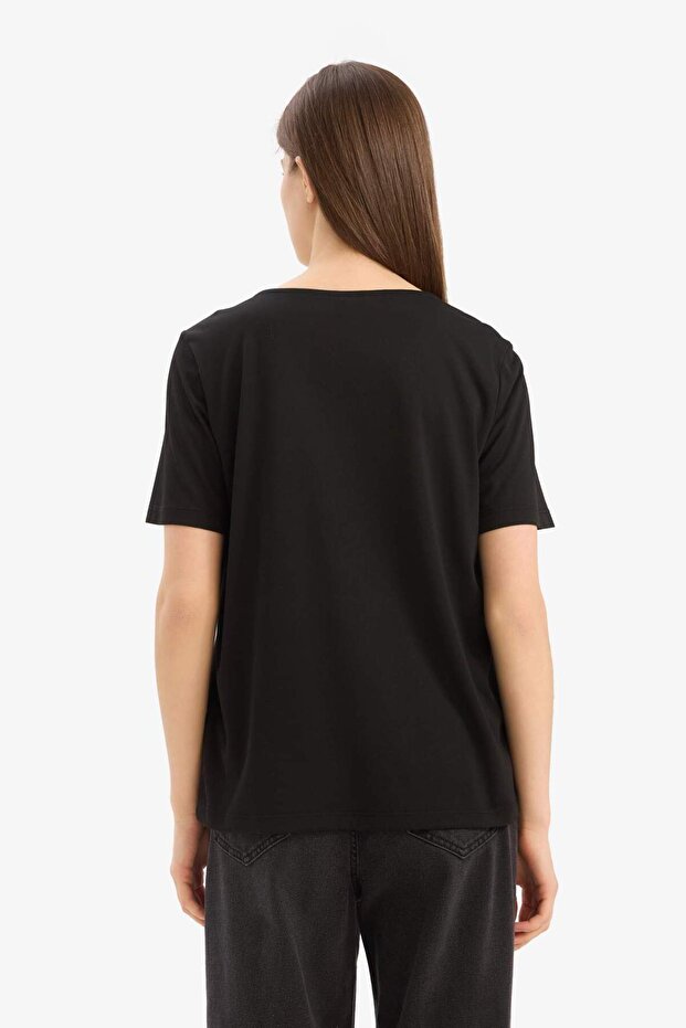 Regular Fit V Yaka Basic Kısa Kollu Tişört K5057AZ22SM - 5