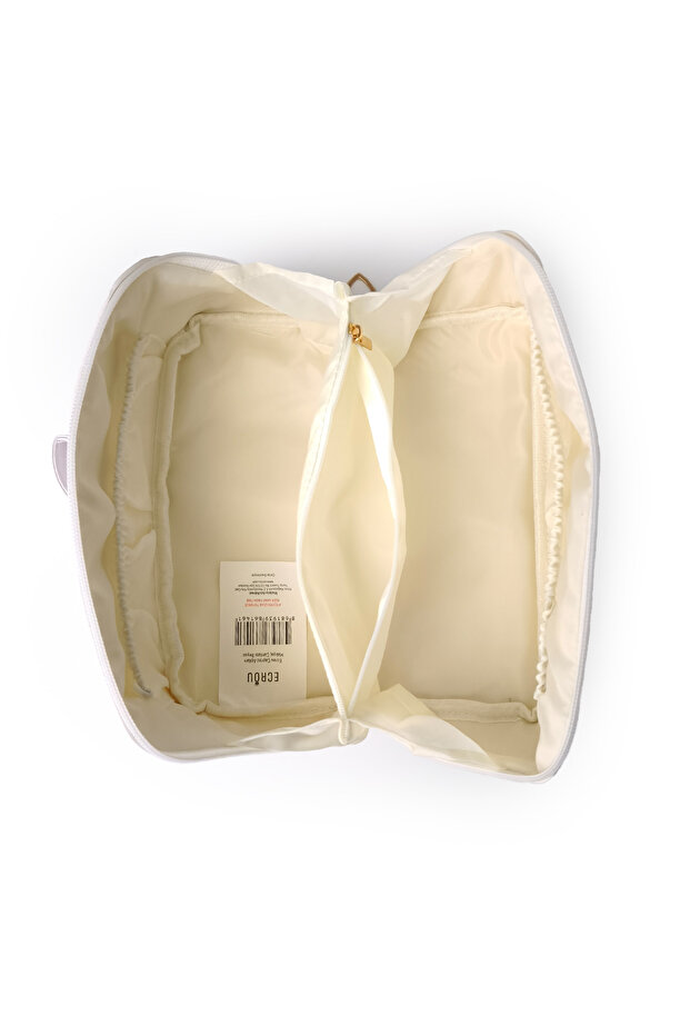 حقيبة مكياج بيضاء قابلة للفتح بشكل متقاطع - 6