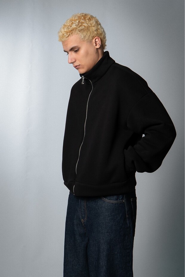 سترة رجالية سوداء من Concrete Zip - 3