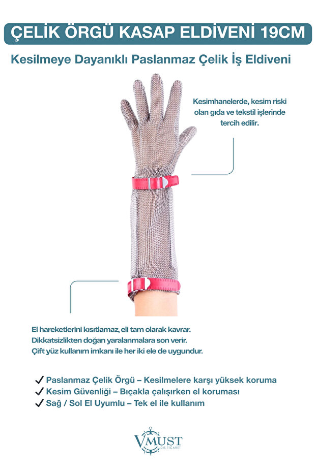 - UZUN KONÇLU ÇELİK ÖRGÜ ELDİVEN
