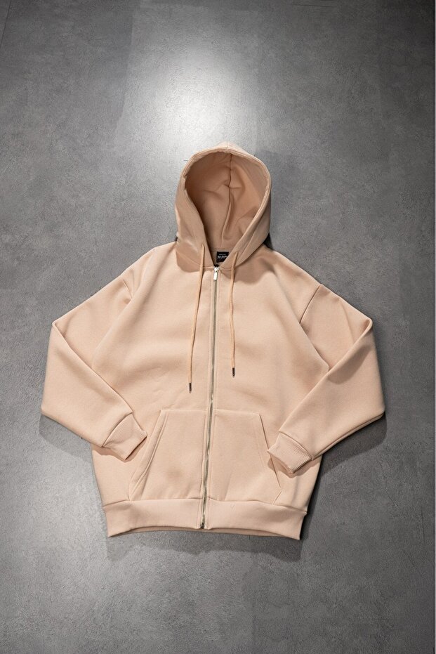 Taş Basic Oversize Erkek Ceket Hoodie - 5