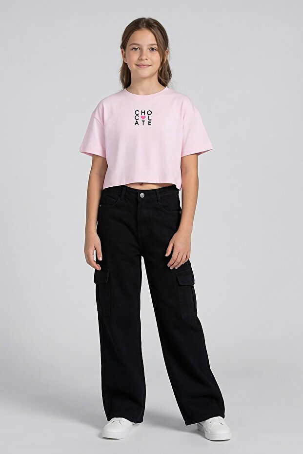 Girl's Cotton Gabardine Cargo Pants