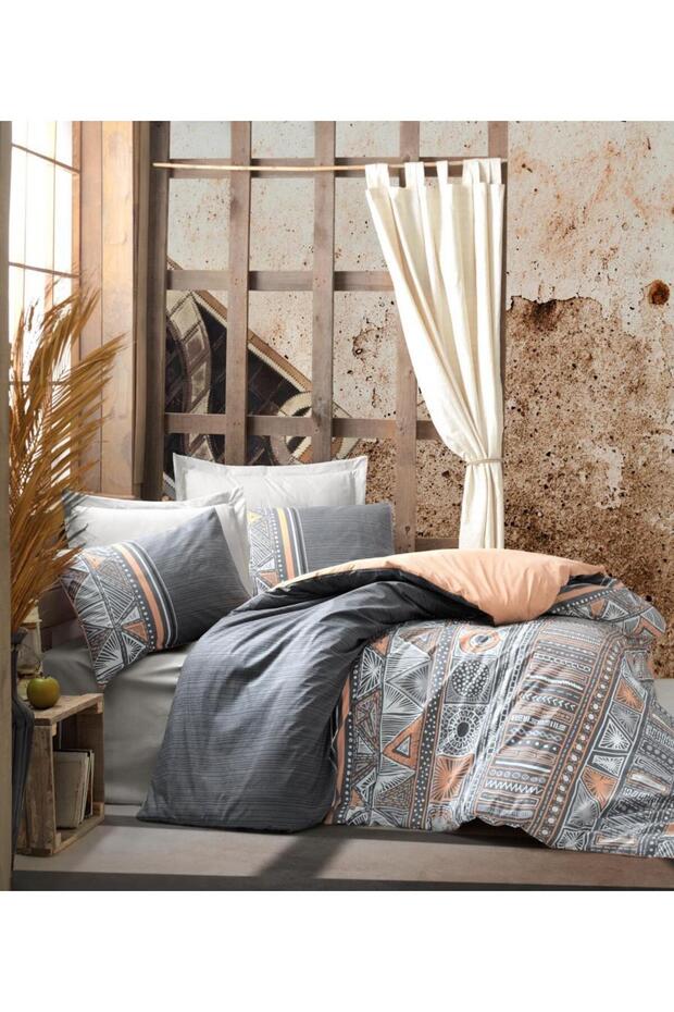 Ethnic Duvet Cover Set Double Adiel Gray