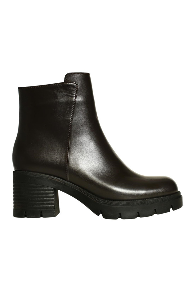 Brown Leather Women's Heeled Boots