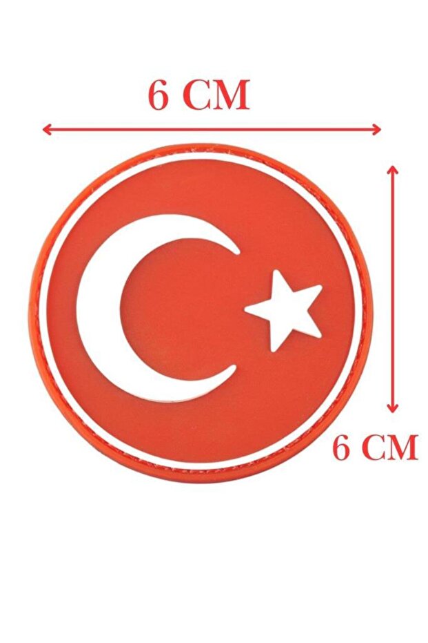 Round Turkish Flag Patch (Parch) 6 cm