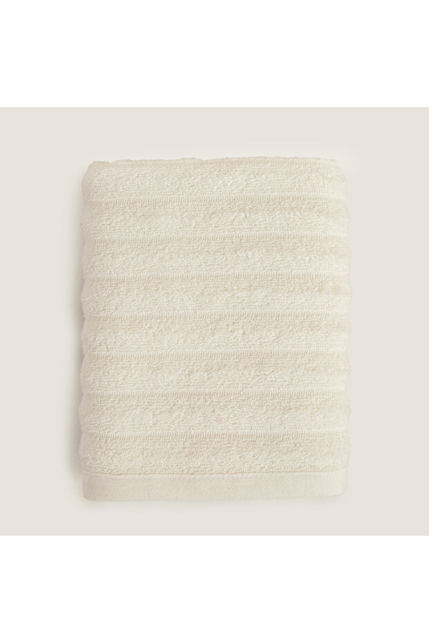 Waved 100% Cotton Bath Towel 70X140 cm Ecru