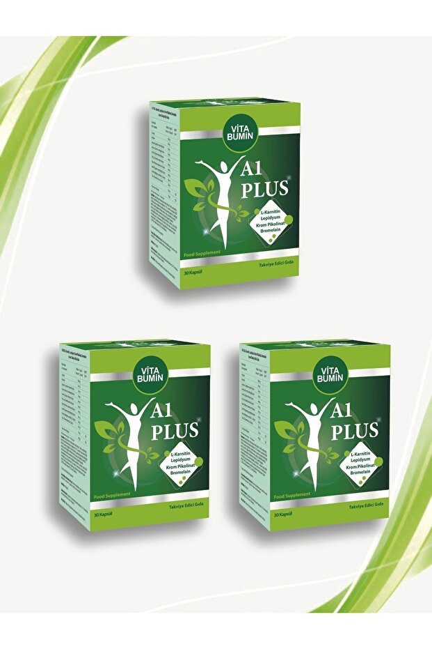 A1 Plus L-carnitine Lepidium Bitkisel 30 Kapsül 3 Adet - 3