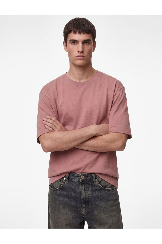 Regular Fit Short Sleeve Crew Neck Cotton Basic T-Shirt