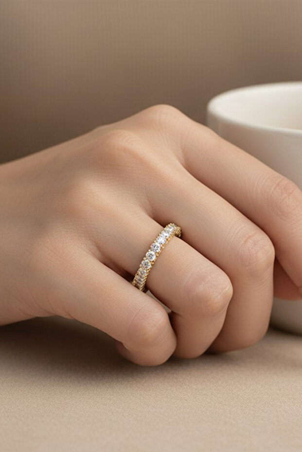 Style Pearl/Xuping Jewelry Square Stone Drum Zircon Stone Ring