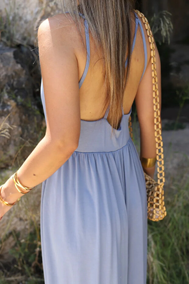 İndigo İp Askılı Süprem Tulum - 3