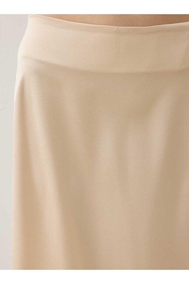 Saten Kumaş Tunik&Etek Takım - Vanilya - - 5