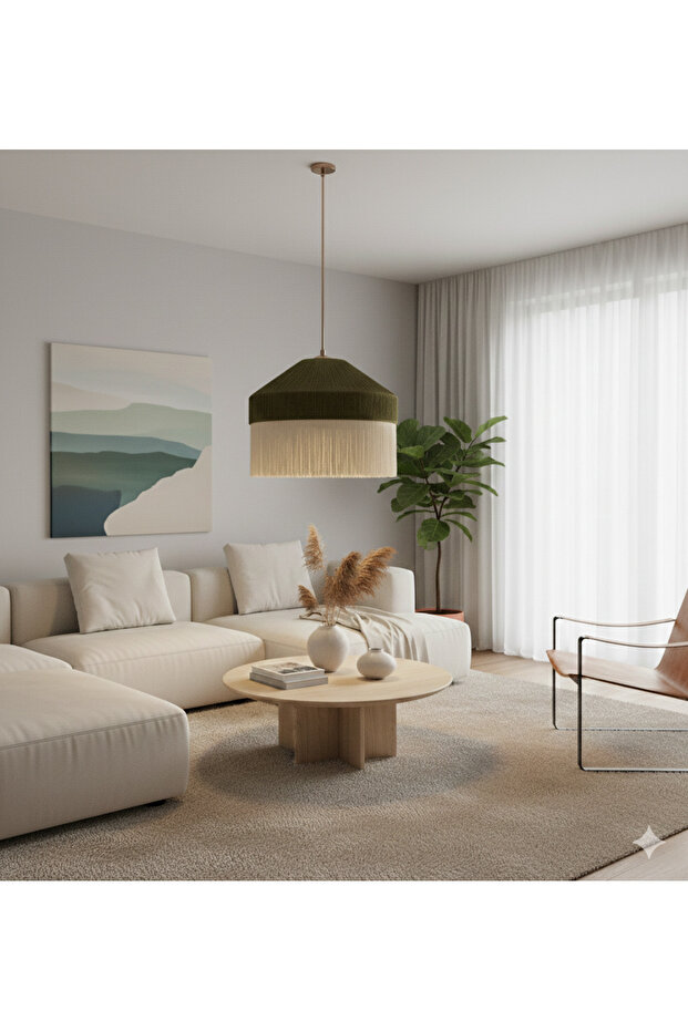 Bohem Avize, Rustik Avize, Jüt Avize, Doğal Avize, Hasır Örgü Avize, Bambu Avize, Tavan Aydınlatması - 7