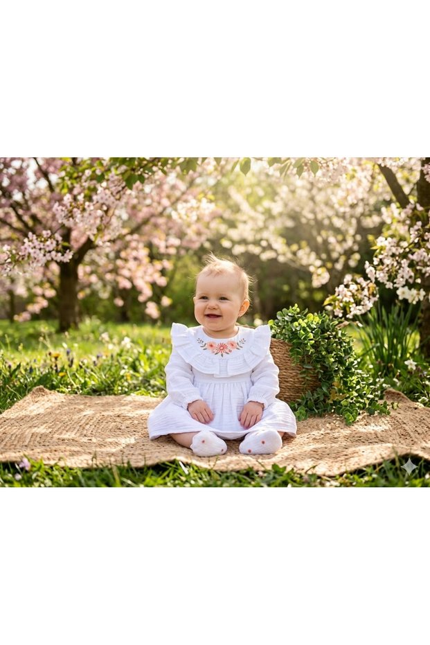 Muslin Fabric Baby - Girl Patterned Dress