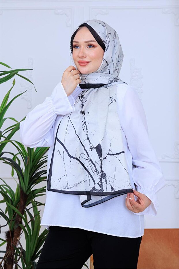 Mistik Marble Patterned Digital Soft Shawl - 7
