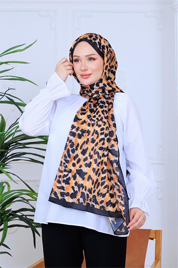 Leopard Patterned Digital Soft Shawl - 3