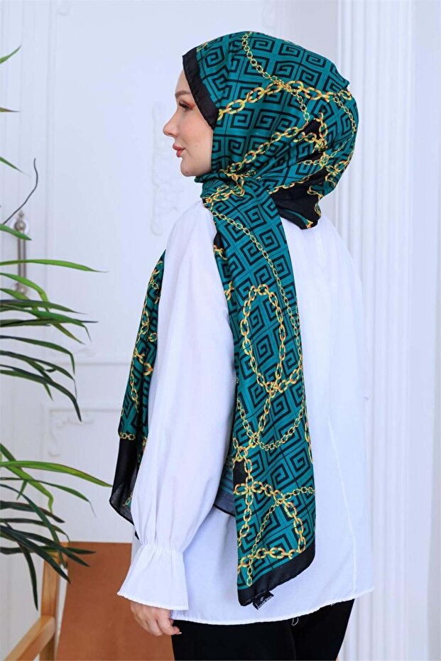 Gold Chain Patterned Digital Soft Shawl - 6