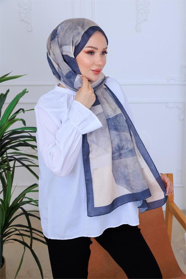 Taş Patterned Digital Soft Shawl - 5
