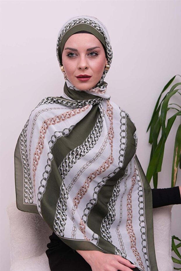Chain Luxe Patterned Digital Soft Shawl - 1