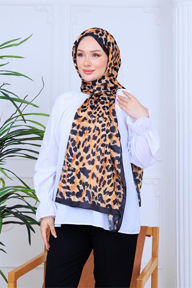 Leopard Patterned Digital Soft Shawl - 4