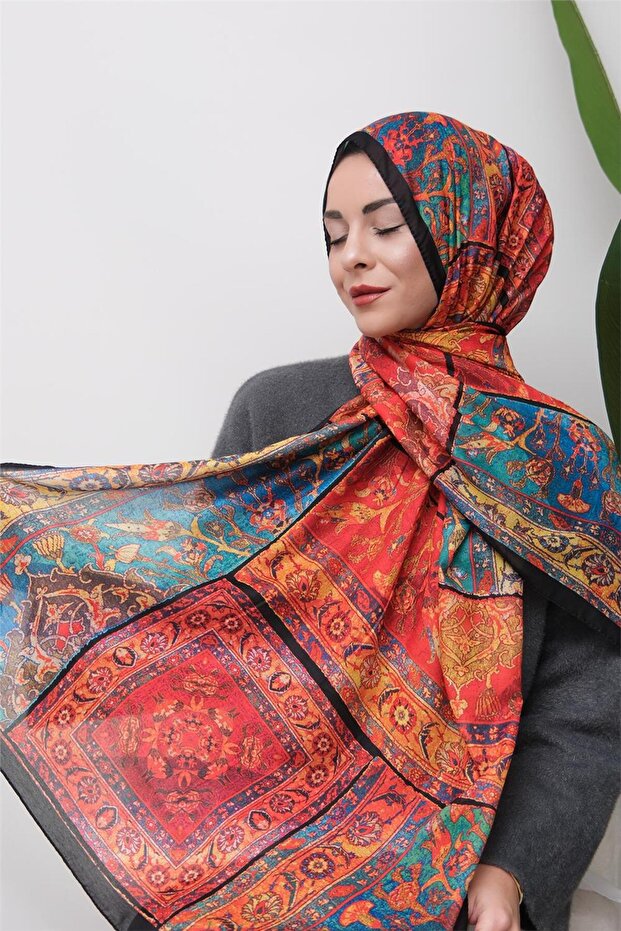 Colorful Ethnic Patterned Digital Soft Shawl