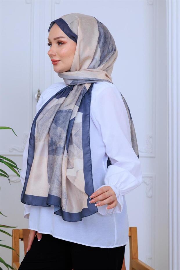 Taş Patterned Digital Soft Shawl - 6