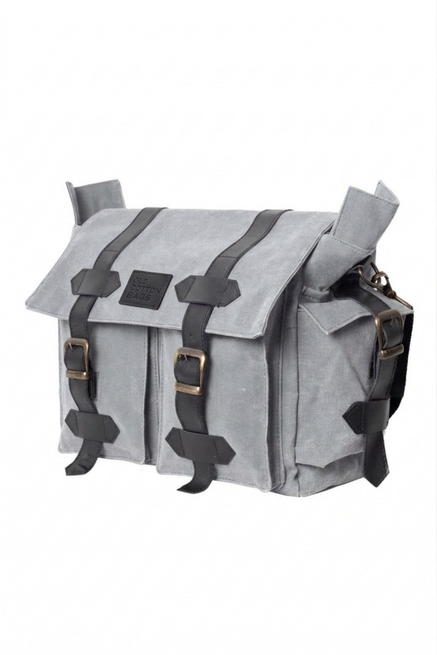 Waxed Canvas Messenger Bag - Large Size Functional Daily Vintage Multi-Compartment Water-Resistant