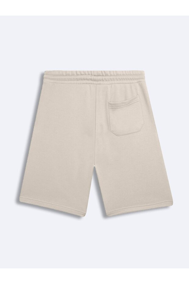 Basic Örme Krem Şort - 2