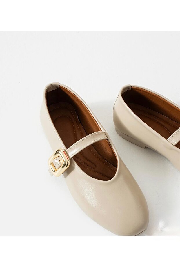 Gold Buckle Detail Balerina