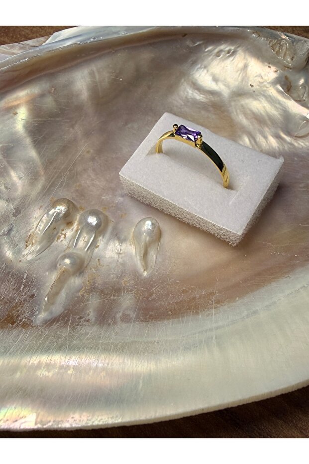 Purple Stone Adjustable Design Zircon Ring