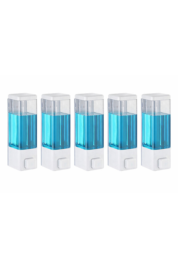 Wall Mounted Manual Liquid Soap Dispenser 5 Pcs Adhesive and Screw-On Non-Spill Soap Dispenser 350 ml V-1
