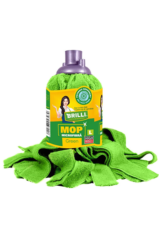 Rezerva mop simplu, din microfibra, Brilli, verde - 1