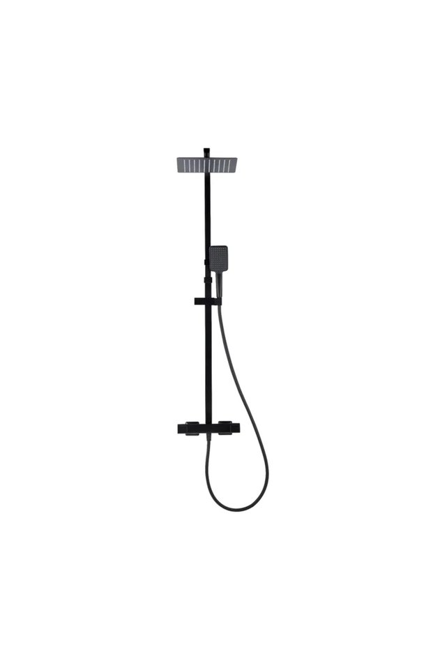 Fixed shower system with thermostatic mixer Studio, 1 function, black