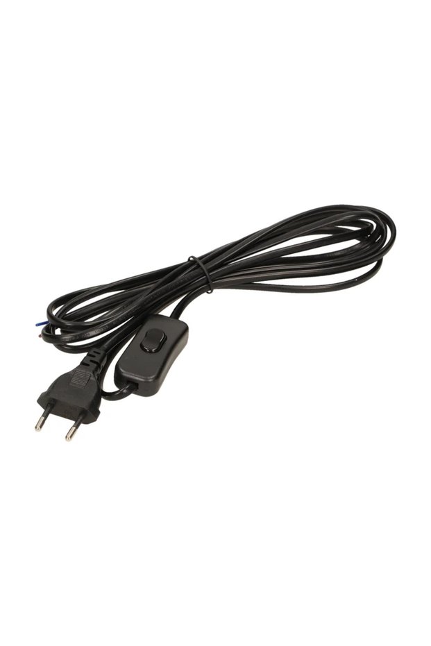 Cable with switch 3 meters, black