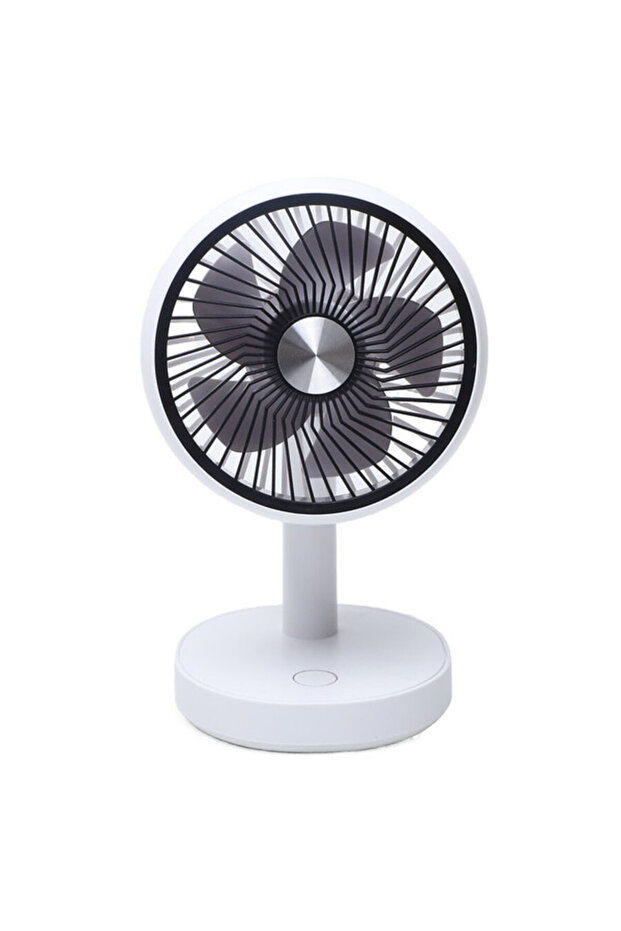 Wireless Desktop Fan White & Black – Portable Rechargeable Fan for Home & Office