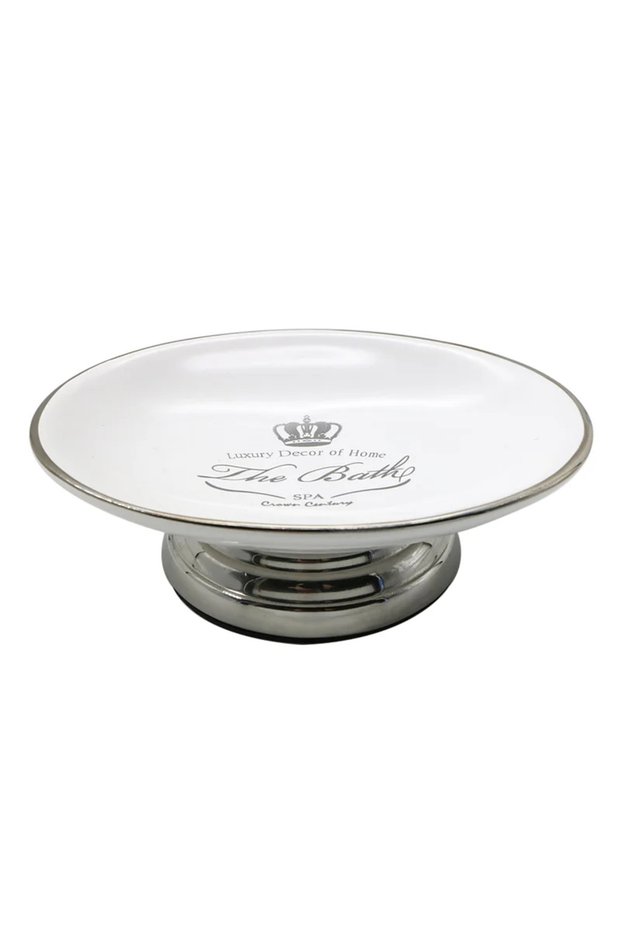 Elizabeth soap dish, ceramic, white
