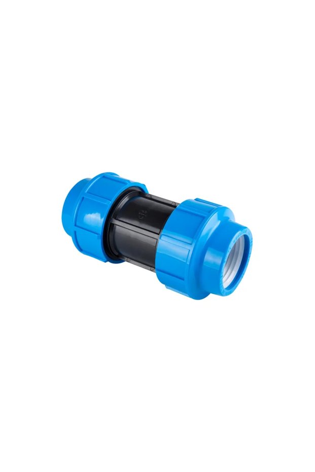 Compression socket for HDPE pipe, Ø 40 mm, black/blue