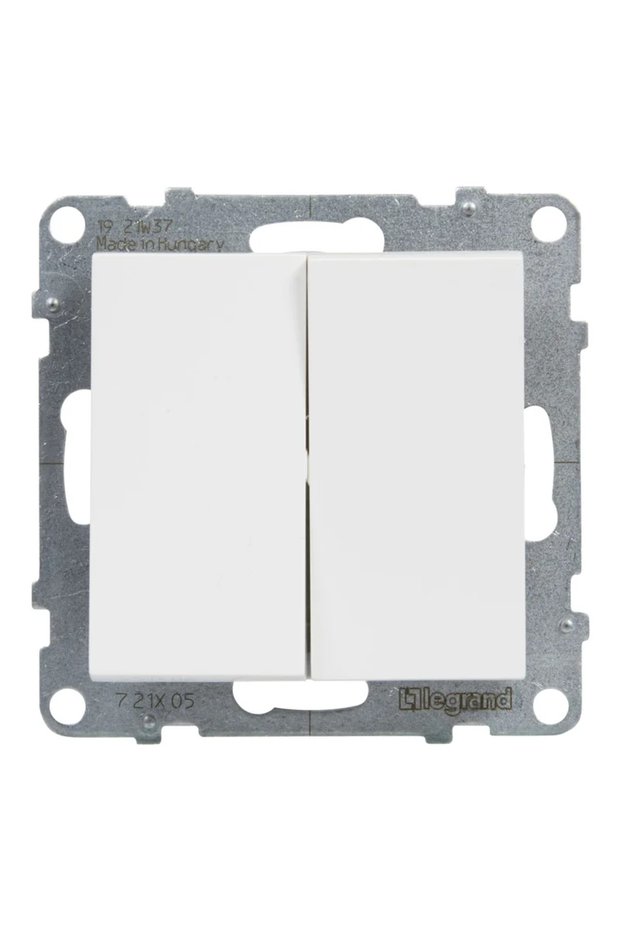 SUNO double switch, automatic terminals, IP20, white
